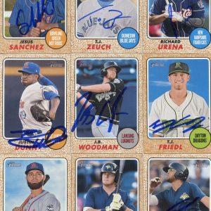 JESUS SANCHEZ SIGNED 2017 TOPPS HERITAGE MINORS ROOKIE CARD AUTO