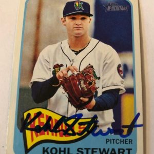 KOHL STEWART SIGNED 2014 TOPPS HERITAGE MINORS CARD AUTO