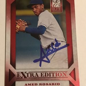 AMED ROSARIO SIGNED 2013 PANINI ELITE EXTRA ROOKIE CARD AUTO