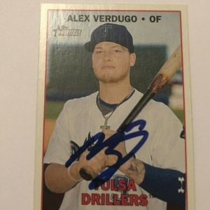 ALEX VERDUGO SIGNED 2015 TOPPS HERITAGE MINORS PROSPECT ROOKIE CARD AUTO