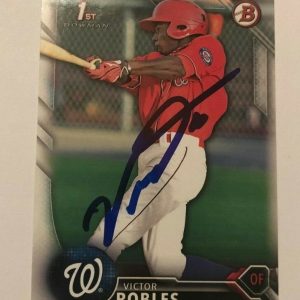 VICTOR ROBLES SIGNED 2016 BOWMAN PROSPECT ROOKIE CARD AUTO