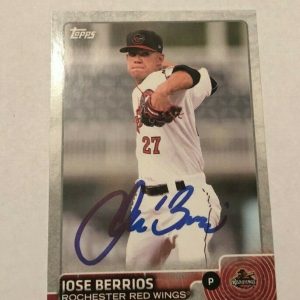 JOSE BERRIOS SIGNED 2015 TOPPS PRO DEBUT PROSPECT ROOKIE CARD AUTO