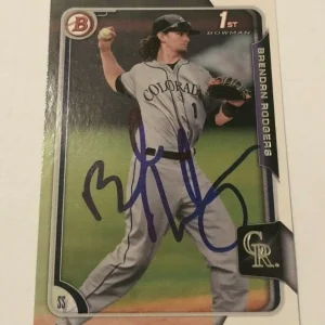 BRENDAN RODGERS SIGNED 2015 BOWMAN DRAFT PROSPECT ROOKIE CARD AUTO
