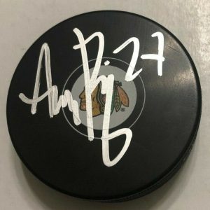 ADAM BOQVIST SIGNED CHICAGO BLACKHAWKS HOCKEY PUCK W/ CASE COA