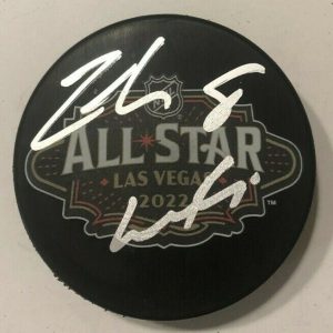 ZACH WERENSKI SIGNED 2022 NHL ALL STAR PUCK W/ CASE COLUMBUS BLUE JACKETS COA