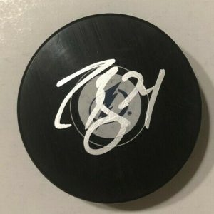 ZACH BOGOSIAN SIGNED TAMPA BAY LIGHTNING HOCKEY PUCK W/ CASE COA