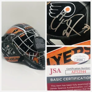 CARTER HART SIGNED PHILADELPHIA FLYERS FS FULL SIZE GOALIE HELMET MASK JSA COA