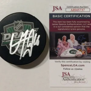 VINCENT TROCHECK SIGNED 2011 NHL DRAFT HOCKEY PUCK W/ CASE RANGERS PANTHERS JSA