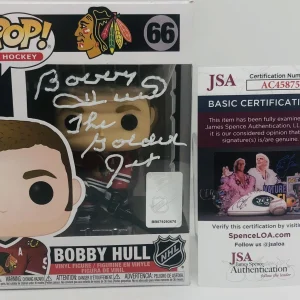 BOBBY HULL SIGNED NHL LEGENDS POP FUNKO FIGURE CHICAGO BLACKHAWKS JSA COA