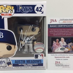 AUSTIN MEADOWS SIGNED MLB POP FUNKO FIGURE TAMPA BAY RAYS BASEBALL JSA COA
