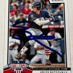 ADLEY RUTSCHMAN SIGNED 2019 PANINI USA BASEBALL STARS & STRIPES CARD ROOKIE AUTO