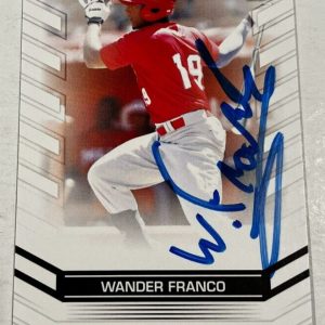 WANDER FRANCO SIGNED 2018 LEAF BASEBALL ROOKIE CARD AUTO