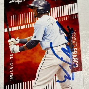 WANDER FRANCO SIGNED 2018 LEAF BASEBALL ROOKIE CARD AUTO