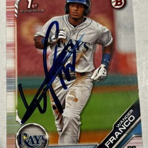 WANDER FRANCO SIGNED 2019 BOWMAN BASEBALL ROOKIE CARD AUTO