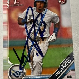 WANDER FRANCO SIGNED 2019 BOWMAN BASEBALL ROOKIE CARD AUTO