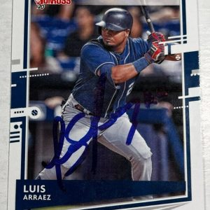 LUIS ARRAEZ SIGNED 2020 DONRUSS BASEBALL CARD AUTO