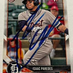 ISAAC PAREDES SIGNED 2018 BOWMAN BASEBALL ROOKIE CARD AUTO
