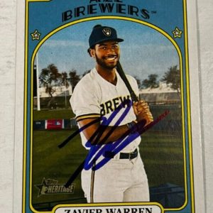 ZAVIER WARREN SIGNED 2021 TOPPS HERITAGE MINOR LEAGUE BASEBALL CARD AUTO