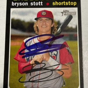BRYSON STOTT SIGNED 2020 TOPPS HERITAGE MINOR LEAGUE BASEBALL CARD AUTO