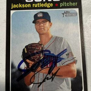 JACKSON RUTLEDGE SIGNED 2020 TOPPS HERITAGE MINOR LEAGUE BASEBALL CARD AUTO
