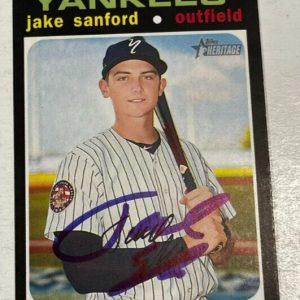 JAKE SANFORD SIGNED 2020 TOPPS HERITAGE MINOR LEAGUE BASEBALL CARD AUTO