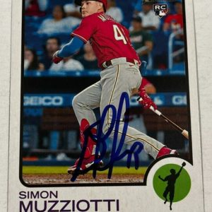 SIMON MUZZIOTTI SIGNED 2022 TOPPS HERITAGE BASEBALL CARD AUTO