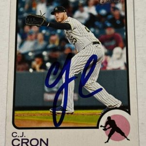CJ CRON SIGNED 2022 TOPPS HERITAGE BASEBALL CARD AUTO