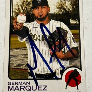 GERMAN MARQUEZ SIGNED 2022 TOPPS HERITAGE BASEBALL CARD AUTO