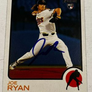 JOE RYAN SIGNED 2022 TOPPS HERITAGE BASEBALL CARD AUTO