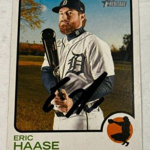 ERIC HAASE SIGNED 2022 TOPPS HERITAGE BASEBALL CARD AUTO