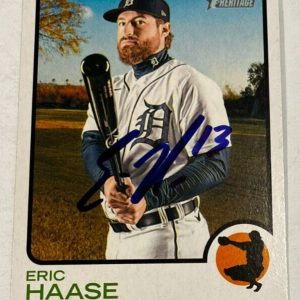 ERIC HAASE SIGNED 2022 TOPPS HERITAGE BASEBALL CARD AUTO