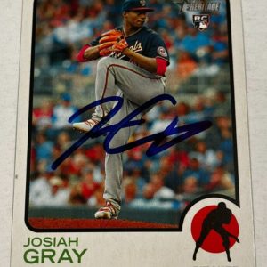 JOSIAH GRAY SIGNED 2022 TOPPS HERITAGE BASEBALL CARD AUTO