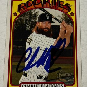 CHARLIE BLACKMON SIGNED 2021 TOPPS HERITAGE BASEBALL CARD AUTO