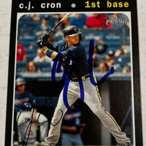CJ CRON SIGNED 2020 TOPPS HERITAGE BASEBALL CARD AUTO