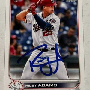 RILEY ADAMS SIGNED 2022 TOPPS BASEBALL CARD AUTOGRAPH AUTO