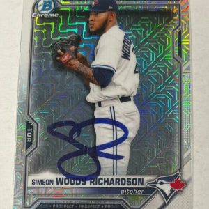 SIMEON WOODS RICHARDSON SIGNED 2021 BOWMAN CHROME BASEBALL CARD ROOKIE AUTO