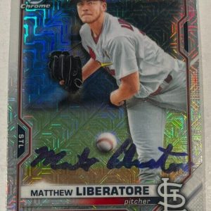 MATTHEW LIBERATORE SIGNED 2021 BOWMAN CHROME BASEBALL CARD ROOKIE AUTO