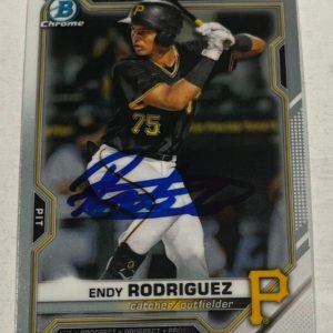 ENDY RODRIGUEZ SIGNED 2021 BOWMAN CHROME DRAFT BASEBALL CARD AUTO