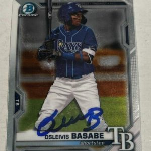 OSLEIVIS BASABE SIGNED 2021 BOWMAN CHROME DRAFT BASEBALL CARD AUTO
