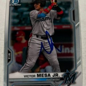 VICTOR MESA JR SIGNED 2021 BOWMAN CHROME DRAFT BASEBALL CARD AUTO