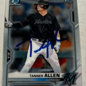 TANNER ALLEN SIGNED 2021 BOWMAN CHROME DRAFT BASEBALL CARD AUTO