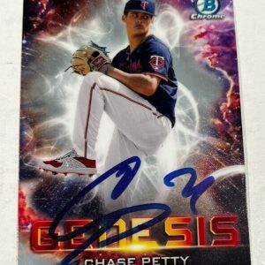CHASE PETTY SIGNED 2021 BOWMAN CHROME DRAFT GENESIS BASEBALL CARD AUTO