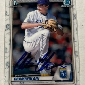 CHRISTIAN CHAMBERLAIN SIGNED 2020 BOWMAN CHROME DRAFT PROSPECT ROOKIE CARD AUTO