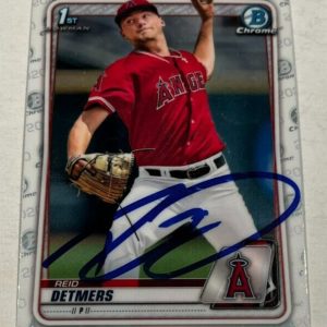 REID DETMERS SIGNED 2020 BOWMAN CHROME DRAFT PROSPECT ROOKIE CARD AUTO