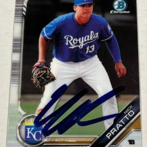 NICK PRATTO SIGNED 2019 BOWMAN CHROME PROSPECT BASEBALL CARD AUTO
