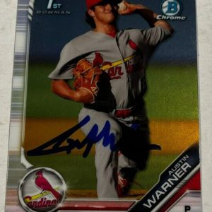 AUSTIN WARNER SIGNED 2019 BOWMAN CHROME PROSPECT BASEBALL CARD AUTO