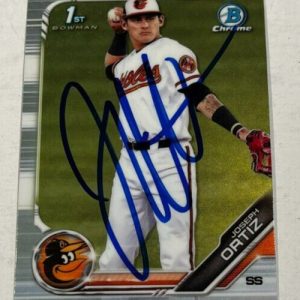 JOSEPH JOEY ORTIZ SIGNED 2019 BOWMAN CHROME DRAFT PROSPECT BASEBALL CARD AUTO