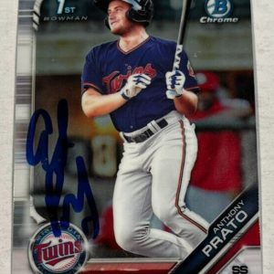 ANTHONY PRATO SIGNED 2019 BOWMAN CHROME DRAFT PROSPECT BASEBALL CARD AUTO