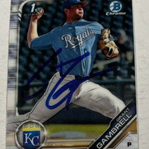 GRANT GAMBRELL SIGNED 2019 BOWMAN CHROME DRAFT PROSPECT BASEBALL CARD AUTO