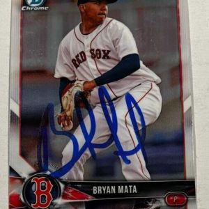 BRYAN MATA SIGNED 2018 BOWMAN CHROME DRAFT PROSPECT CARD AUTO